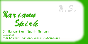 mariann spirk business card